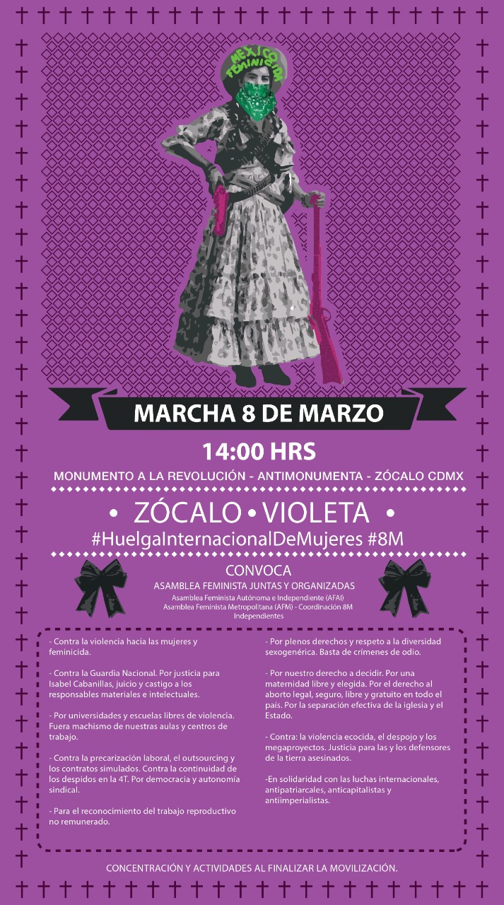 Marcha 8 marzo. México, Zócalo violeta